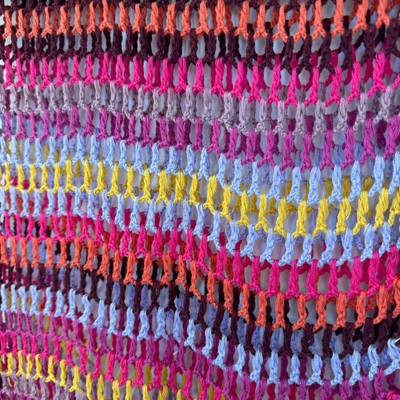 NWT Free People Bali Sunrise Skirt Crochet Knit Mid Rise Long Maxi Rainbow - Picture 7 of 15